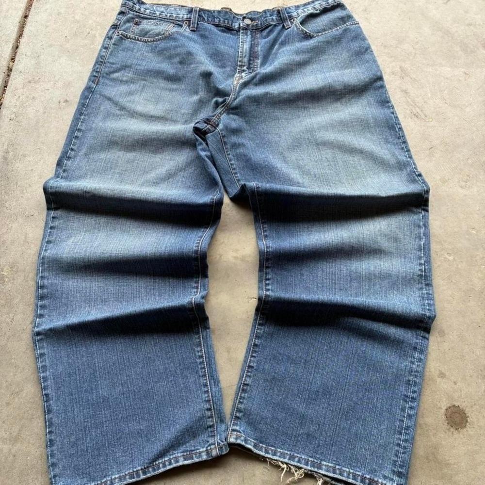 Vintage baggy jeans with a great fade and pattern